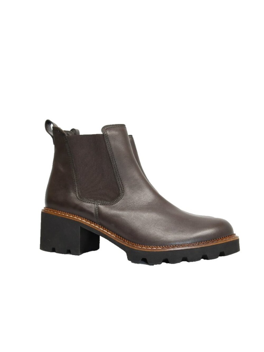 $520 PAUL GREEN CHELSEA BOOTS ESPRESSO BROWN LEATHER CHUCKY PLATFORM 11 (TF13)
